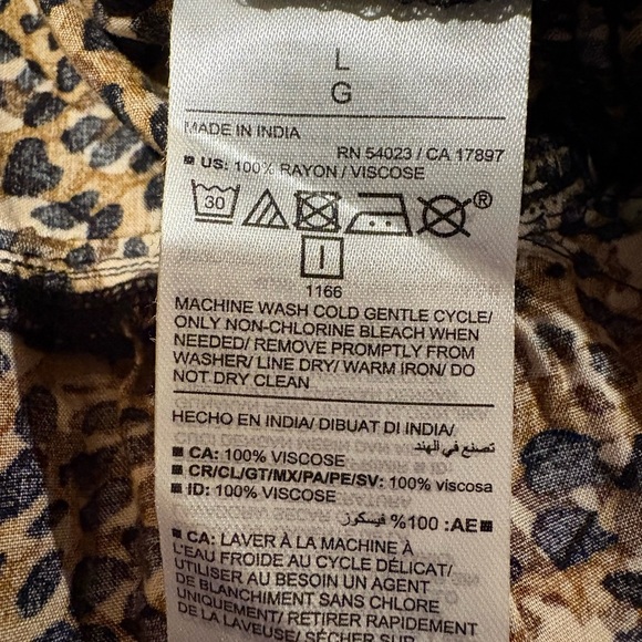 Old Navy Waist Defined Ruffle Trim Mini Dress Leopard print women’s Large NWT - Picture 11 of 11